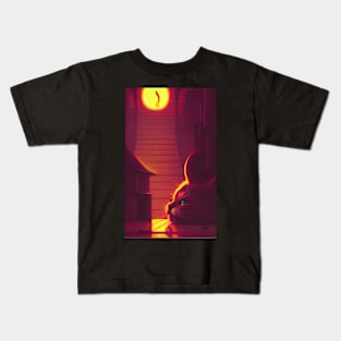 Relaxed Cat Under Sunlight Indoor Kids T-Shirt